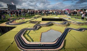 Scalextric’s Ultimate 2015 track designed by Sky Sports F1® expert Martin Brundle, is the biggest layout the slot car track experts have ever created. Rock legend Bob Geldof and MotoGP Suzi Perry test out the track live on The One Show filmed at Carfest 2105 in Hampshire. Copyright John Nguyen/JNVisuals 31/08/2015 07737840313